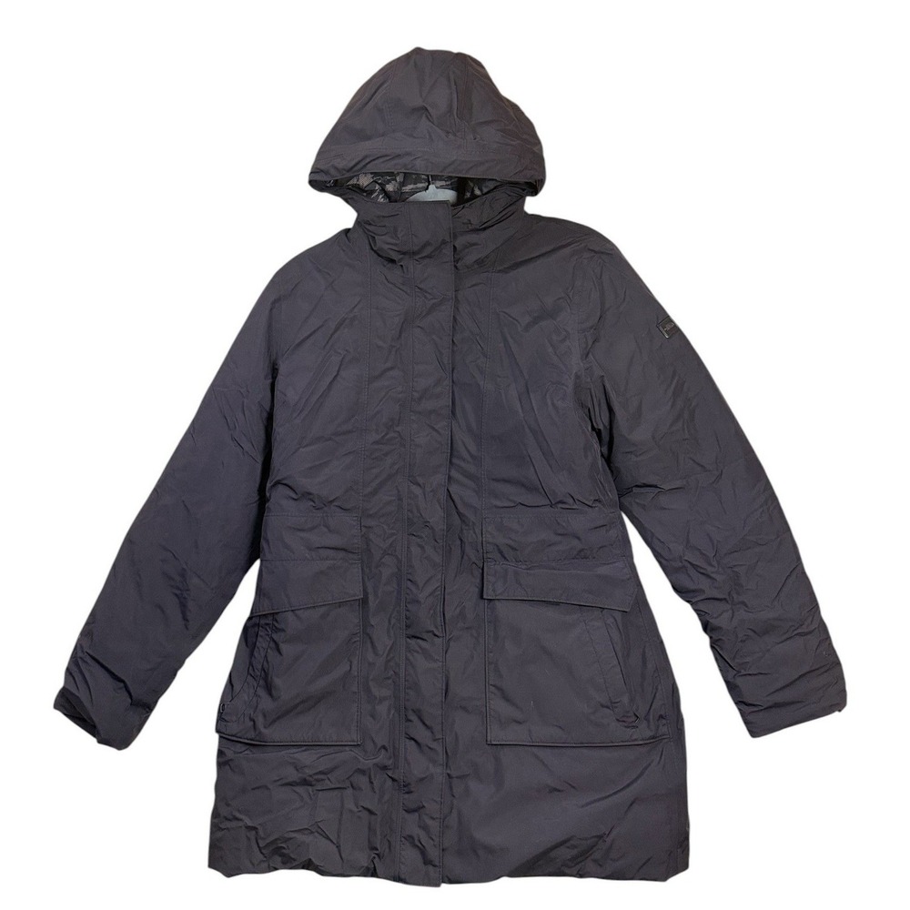 The North Face Womens Arctic Parka L Black Goose Down Hooded Long Winter Coat